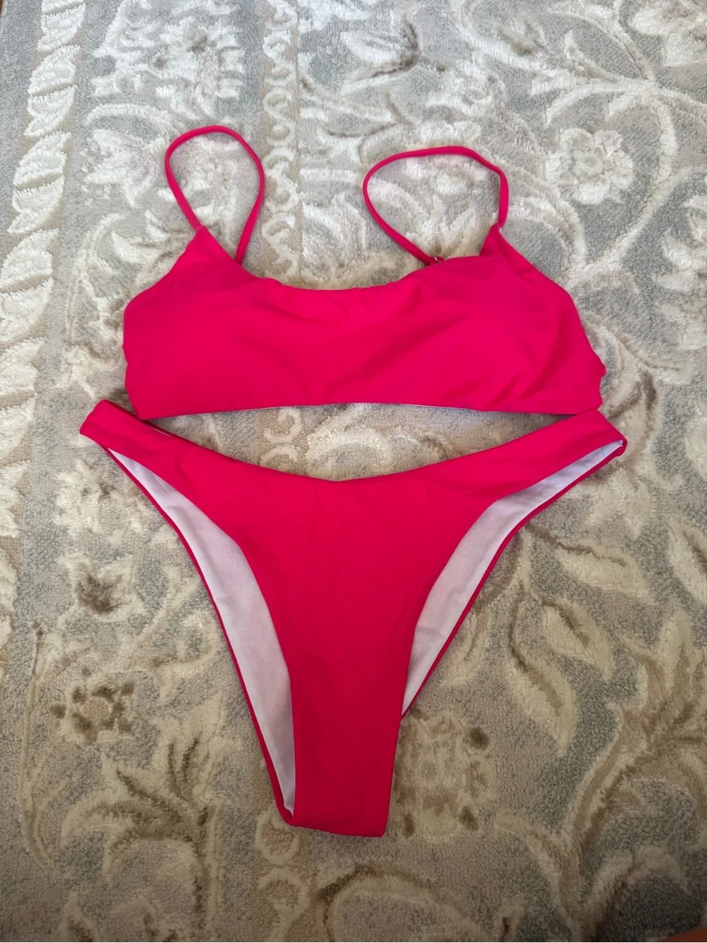 Floral Bikini Sets group sale - White with Pink & Orange Flowers black and blue